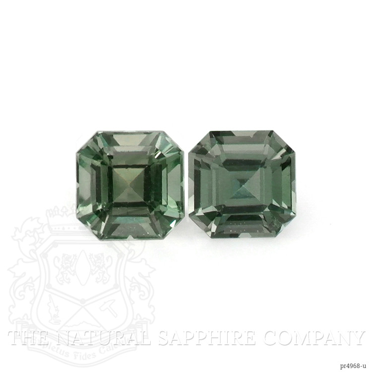 0.55 Ct.Tw. Green Sapphire Pair from Ceylon (Sri Lanka)
