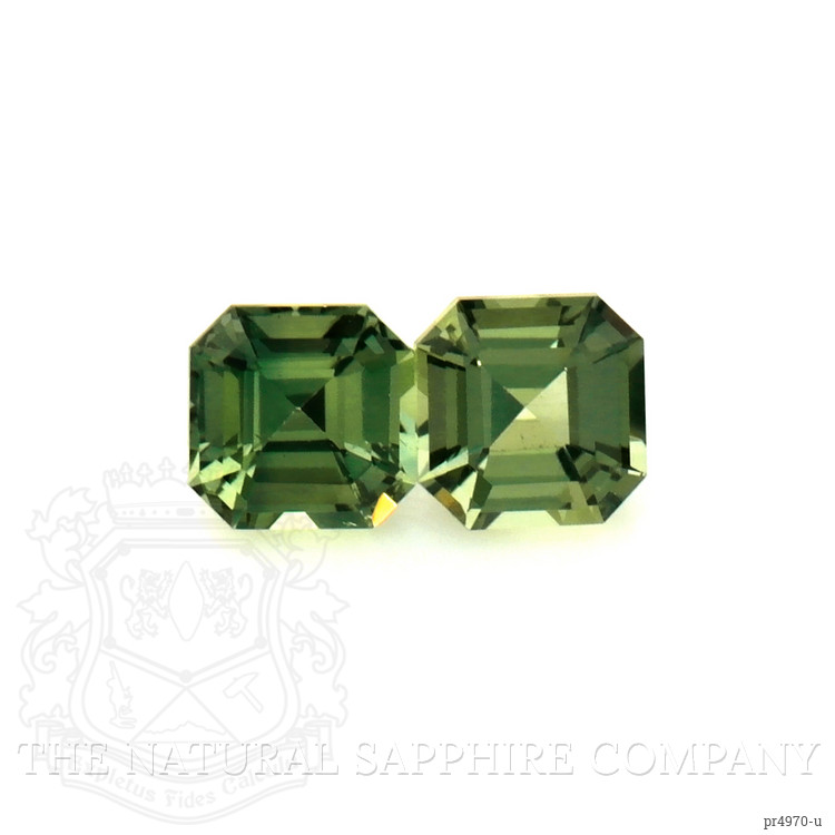 0.54 Ct.Tw. Green Sapphire Pair from Ceylon (Sri Lanka)
