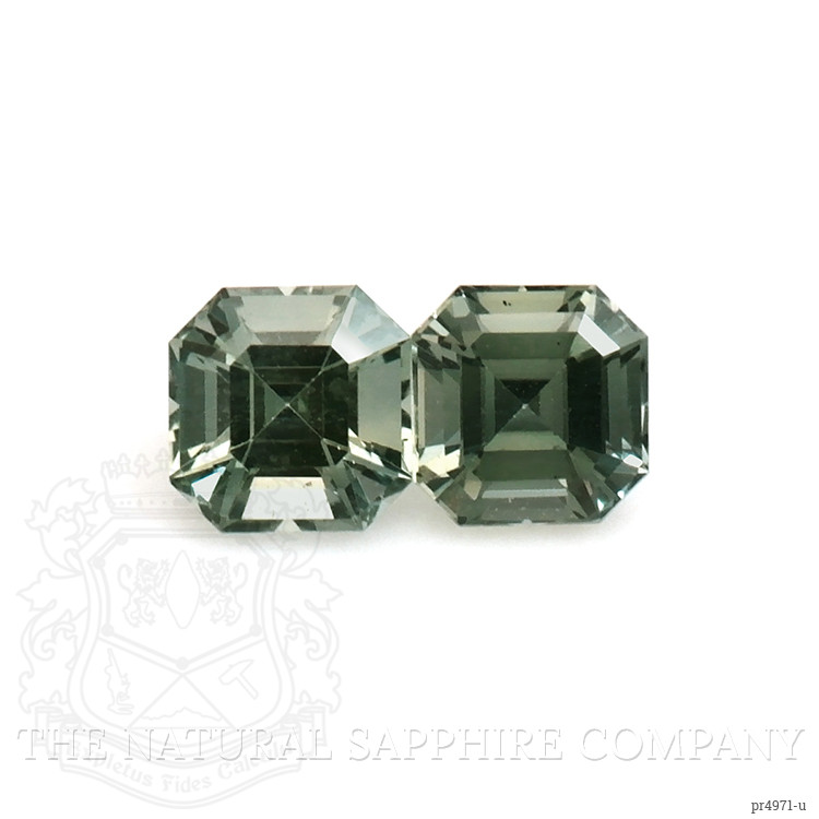 0.54 Ct.Tw. Green Sapphire Pair from Ceylon (Sri Lanka)