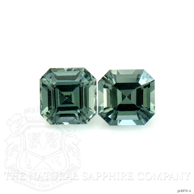 0.53 Ct.Tw. Bluish Green Sapphire Pair from Ceylon (Sri Lanka)