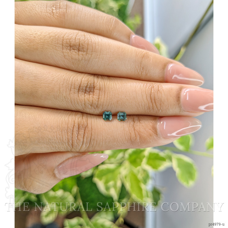 0.60 Ct.Tw. Green Sapphire Pair from Ceylon (Sri Lanka)