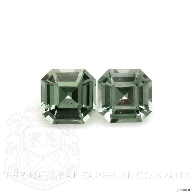 0.46 Ct.Tw. Green Sapphire Pair from Ceylon (Sri Lanka)
