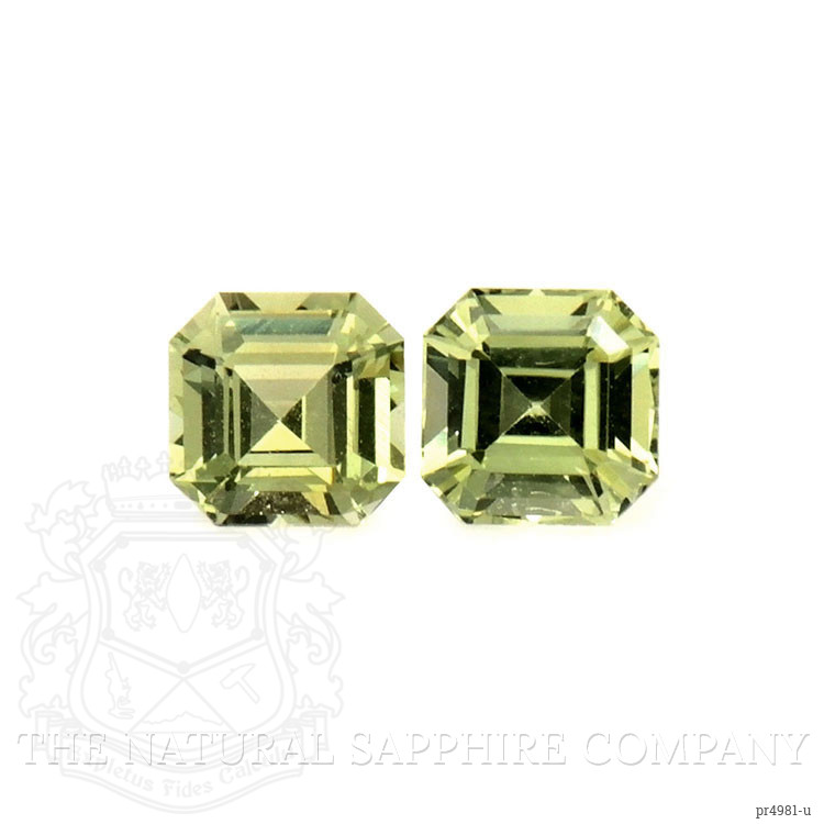 0.48 Ct.Tw. Yellowish Green Sapphire Pair from Ceylon (Sri Lanka)