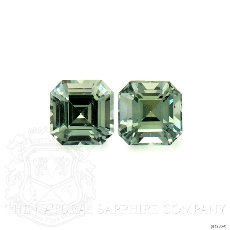 0.56 Ct.Tw. Green Sapphire Pair from Ceylon (Sri Lanka)