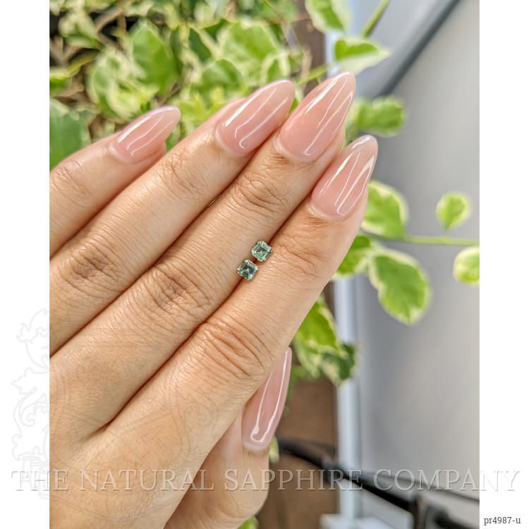 0.51 Ct.Tw. Green Sapphire Pair from Ceylon (Sri Lanka)