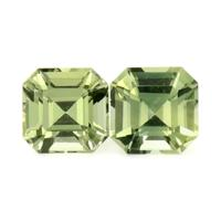 0.54&nbsp;Ct.Tw.Total Carat Weight Yellowish Green Sapphire Pair from Ceylon (Sri Lanka) Video