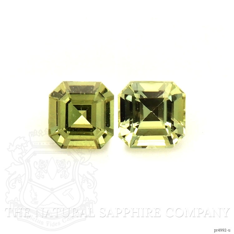 0.51 Ct.Tw. Greenish Yellow Sapphire Pair from Ceylon (Sri Lanka)