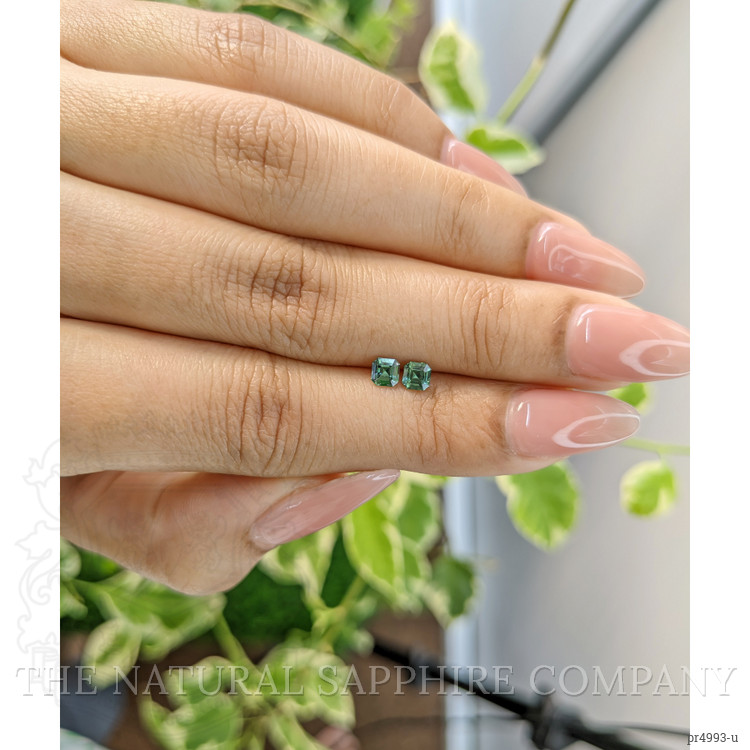 0.61 Ct.Tw. Green Sapphire Pair from Ceylon (Sri Lanka)