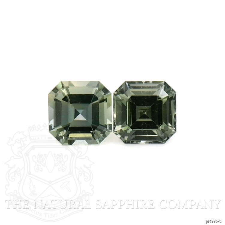 0.55 Ct.Tw. Green Sapphire Pair from Ceylon (Sri Lanka)
