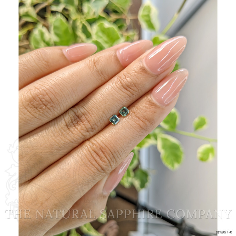 0.53 Ct.Tw. Green Sapphire Pair from Ceylon (Sri Lanka)