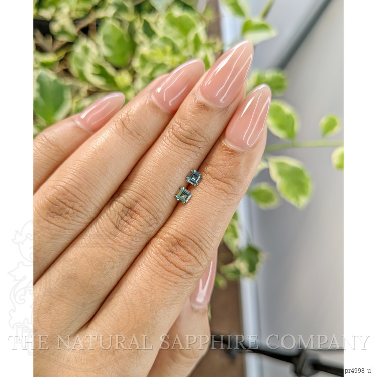 0.47 Ct.Tw. Green Sapphire Pair from Ceylon (Sri Lanka)