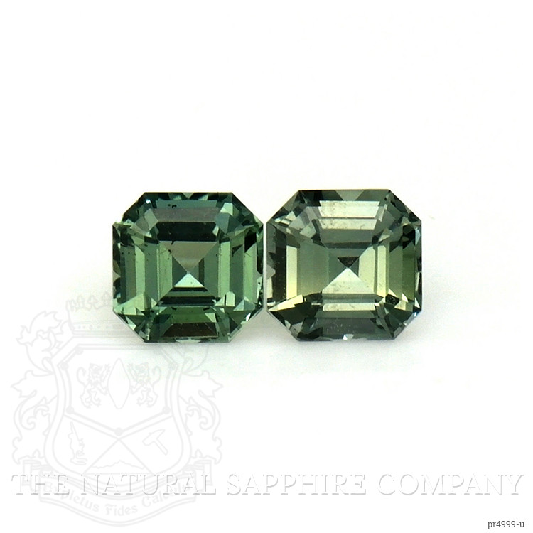 0.58 Ct.Tw. Green Sapphire Pair from Ceylon (Sri Lanka)