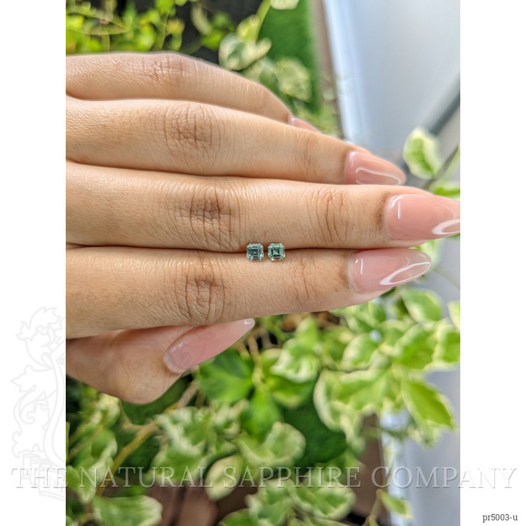 0.59 Ct.Tw. Green Sapphire Pair from Ceylon (Sri Lanka)