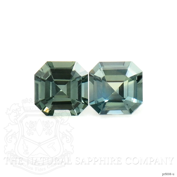 0.46 Ct.Tw. Bluish Green Sapphire Pair from Ceylon (Sri Lanka)