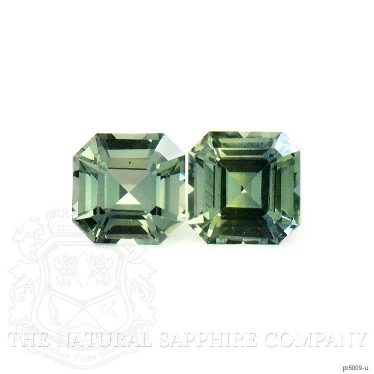 0.52 Ct.Tw. Green Sapphire Pair from Ceylon (Sri Lanka)
