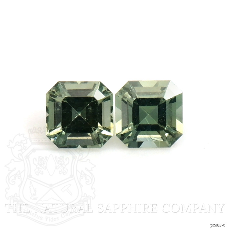 0.55 Ct.Tw. Green Sapphire Pair from Ceylon (Sri Lanka)