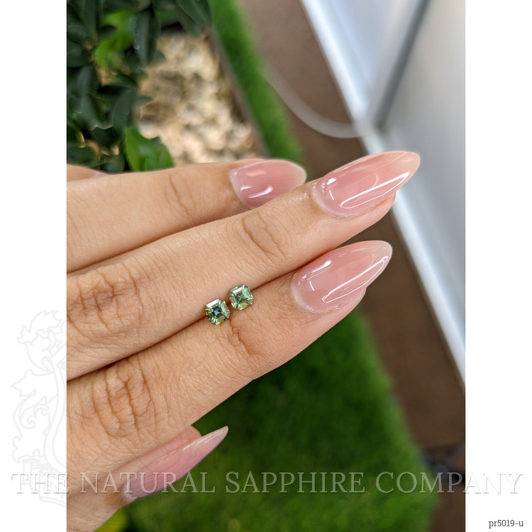 0.56 Ct.Tw. Bluish Green Sapphire Pair from Ceylon (Sri Lanka)