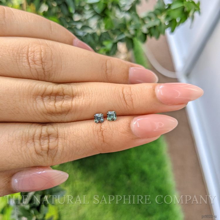 0.59 Ct.Tw. Green Sapphire Pair from Ceylon (Sri Lanka)