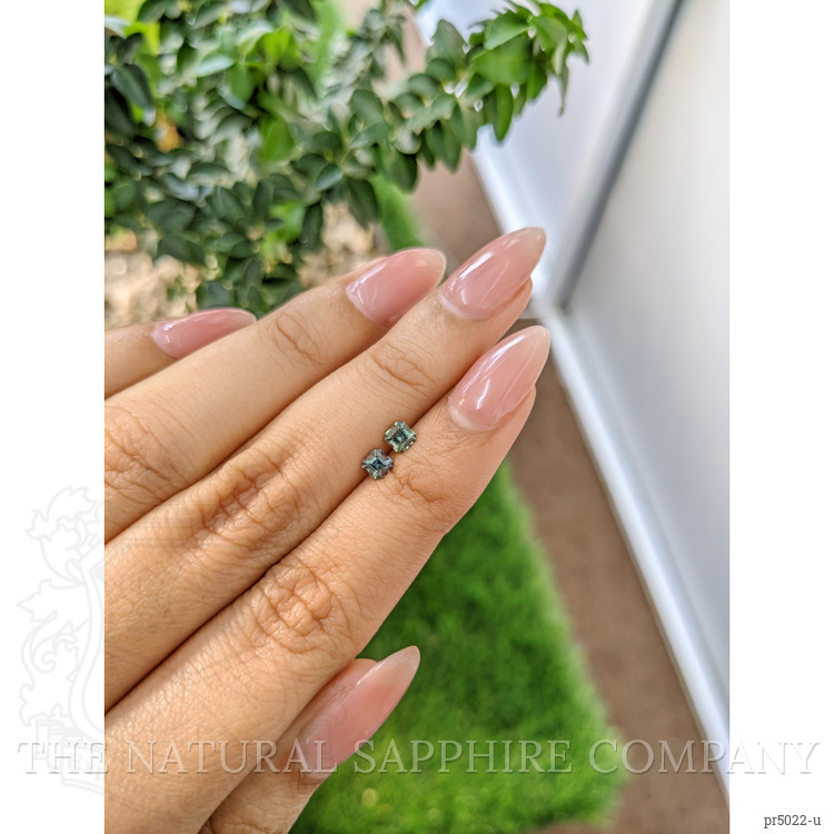 0.59 Ct.Tw. Green Sapphire Pair from Ceylon (Sri Lanka)