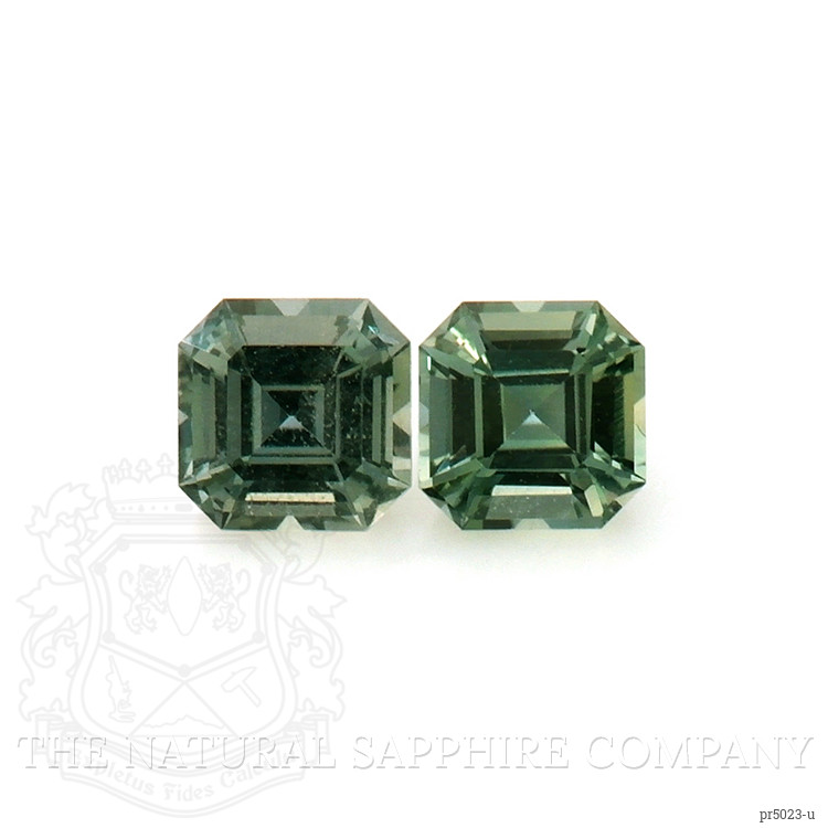 0.53 Ct.Tw. Green Sapphire Pair from Ceylon (Sri Lanka)