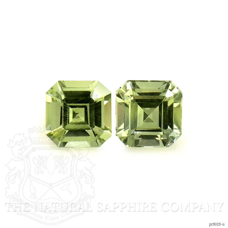 0.46 Ct.Tw. Yellowish Green Sapphire Pair from Ceylon (Sri Lanka)