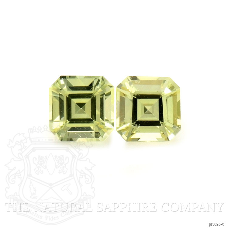 0.53 Ct.Tw. Greenish Yellow Sapphire Pair from Ceylon (Sri Lanka)