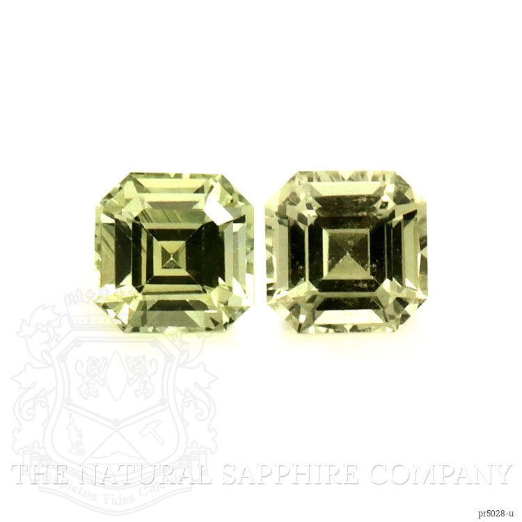 0.51 Ct.Tw. Greenish Yellow Sapphire Pair from Ceylon (Sri Lanka)