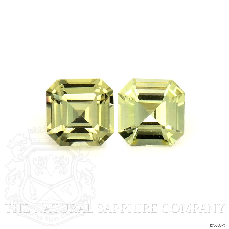0.49 Ct.Tw. Yellowish Green Sapphire Pair from Ceylon (Sri Lanka)
