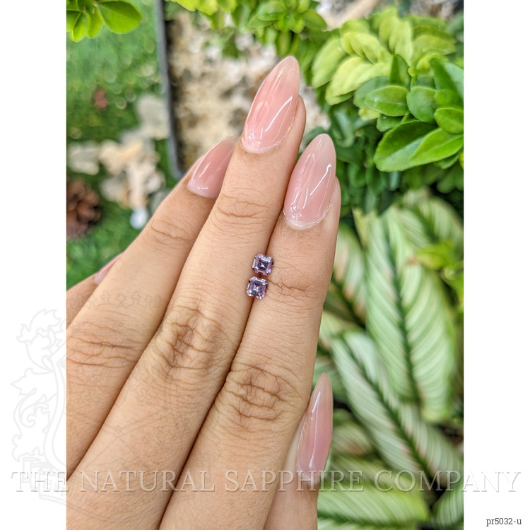 0.57 Ct.Tw. Purple Sapphire Pair from Ceylon (Sri Lanka)