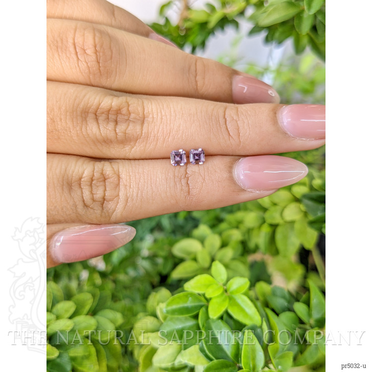 0.57 Ct.Tw. Purple Sapphire Pair from Ceylon (Sri Lanka)