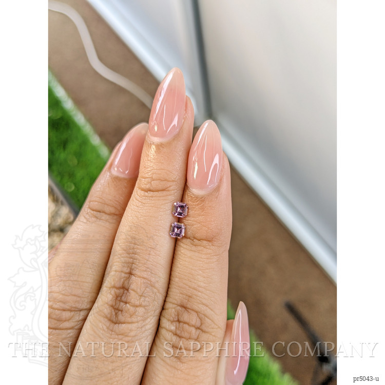 0.43 Ct.Tw. Pinkish Purple Sapphire Pair from Ceylon (Sri Lanka)