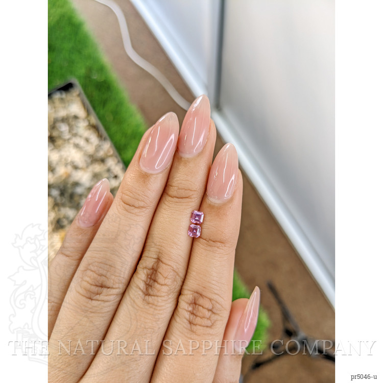 0.56 Ct.Tw. Purplish Pink Sapphire Pair from Ceylon (Sri Lanka)