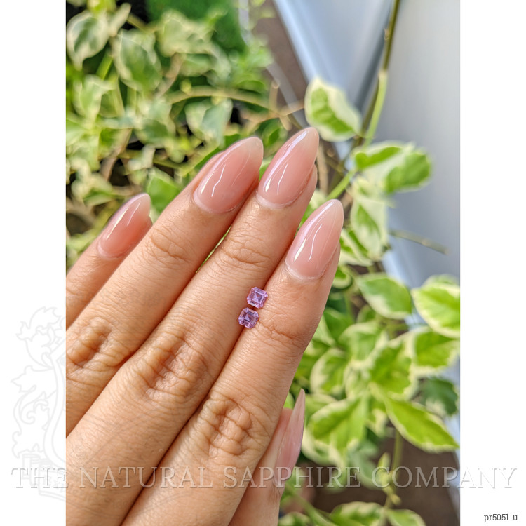 0.51 Ct.Tw. Purple Sapphire Pair from Ceylon (Sri Lanka)