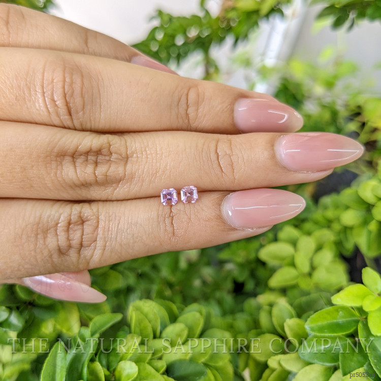 0.48 Ct.Tw. Purple Sapphire Pair from Ceylon (Sri Lanka)