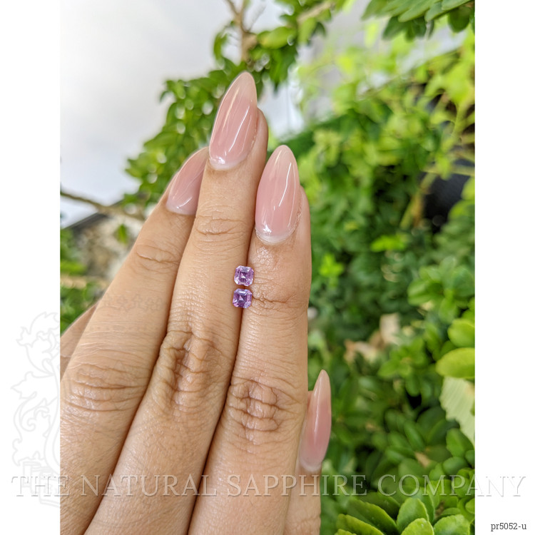 0.48 Ct.Tw. Purple Sapphire Pair from Ceylon (Sri Lanka)