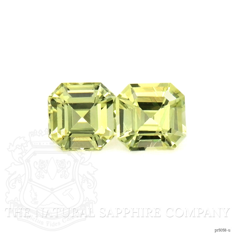 0.51 Ct.Tw. Yellowish Green Sapphire Pair from Ceylon (Sri Lanka)