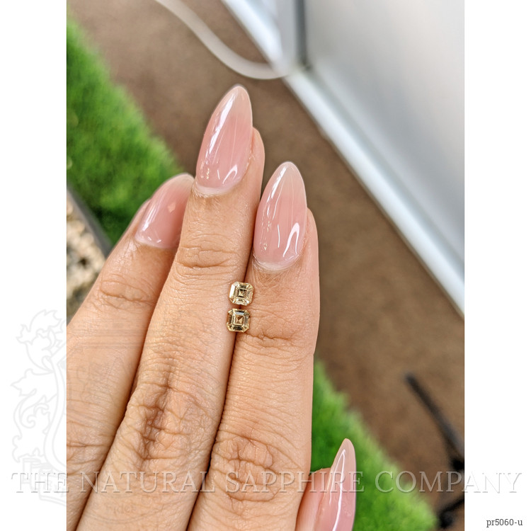 0.54 Ct.Tw. Peach Sapphire Pair from Ceylon (Sri Lanka)