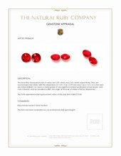 4.03 Ct.Tw.Total Carat Weight Ruby Pair from Burma (Myanmar) Appraisal