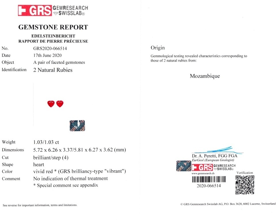 2.06 Ct.Tw. Ruby Pair from Mozambique