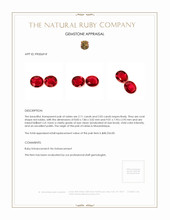 4.16 Ct.Tw.Total Carat Weight Ruby Pair from Mozambique Appraisal