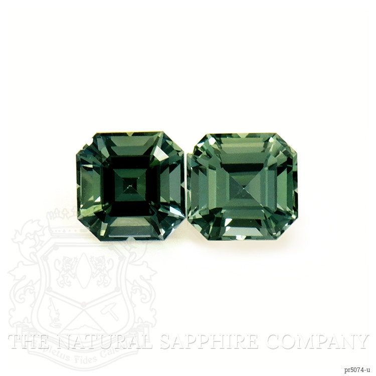 0.55 Ct.Tw. Green Sapphire Pair from Ceylon (Sri Lanka)