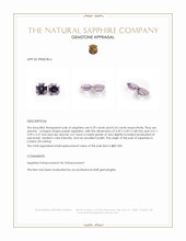 0.53 Ct.Tw.Total Carat Weight Purple Sapphire Pair from Ceylon (Sri Lanka) Appraisal
