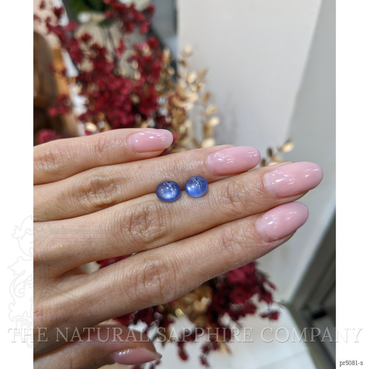 3.40 Ct.Tw. Blue Star Sapphire Pair from Burma (Myanmar)
