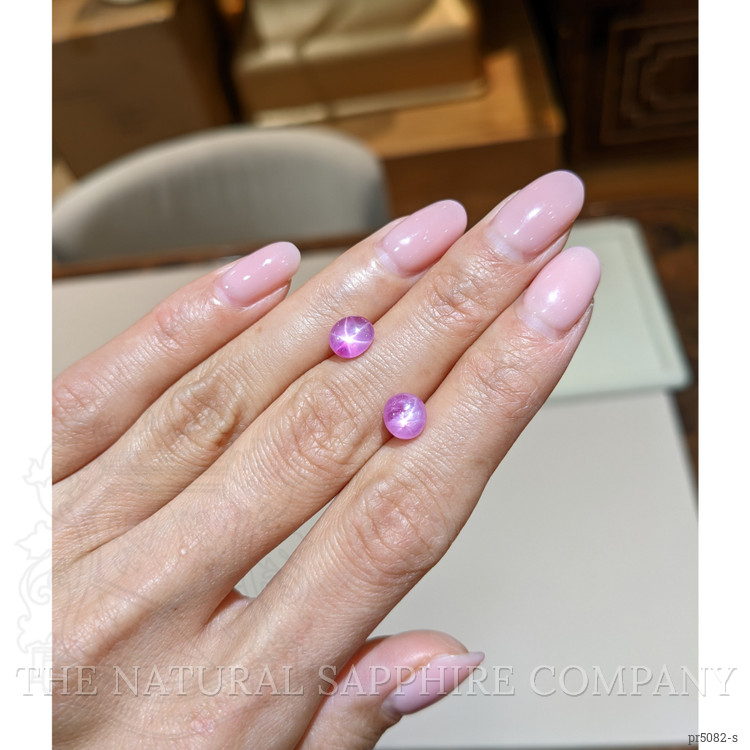 3.40 Ct.Tw. Pink Star Sapphire Pair from Burma (Myanmar)