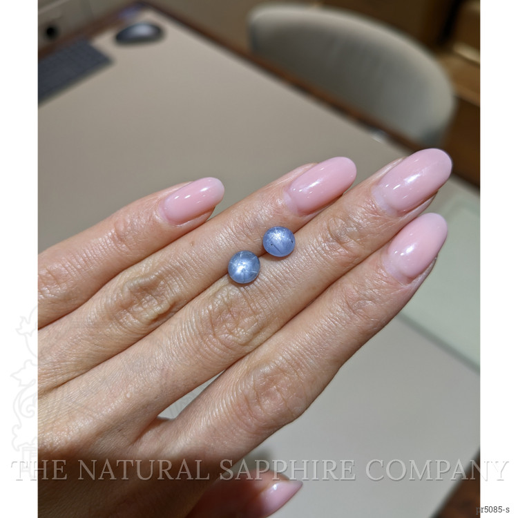 5.04 Ct.Tw. Blue Star Sapphire Pair from Burma (Myanmar)