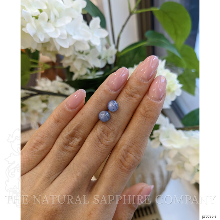5.04 Ct.Tw. Blue Star Sapphire Pair from Burma (Myanmar)