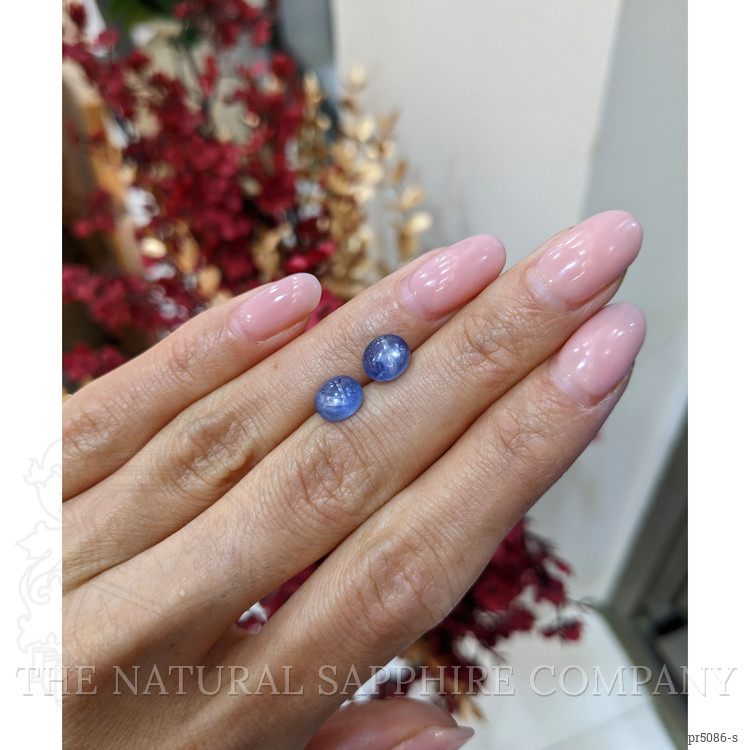 3.87 Ct.Tw. Blue Star Sapphire Pair from Burma (Myanmar)