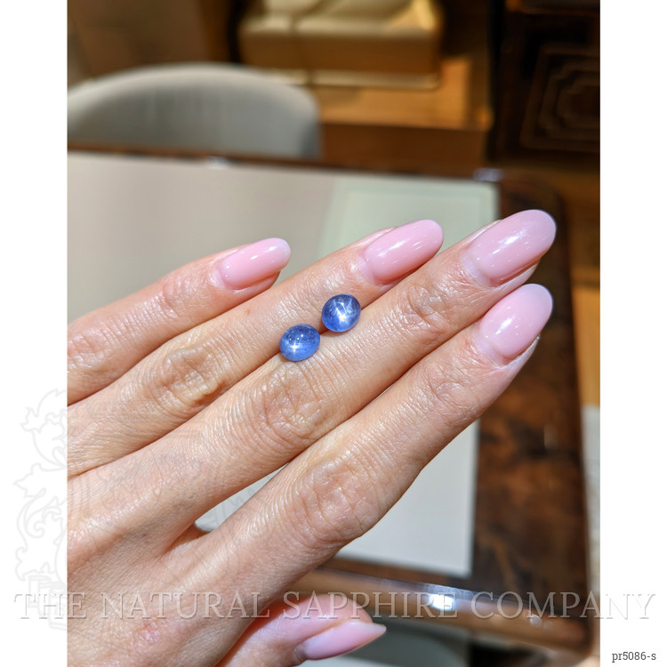 3.87 Ct.Tw. Blue Star Sapphire Pair from Burma (Myanmar)