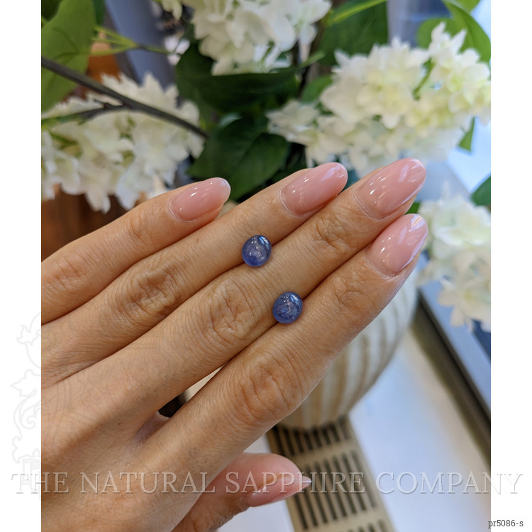 3.87 Ct.Tw. Blue Star Sapphire Pair from Burma (Myanmar)