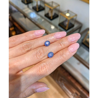 3.87&nbsp;Ct.Tw.Total Carat Weight Blue Star Sapphire Pair from Burma (Myanmar) Life Style
